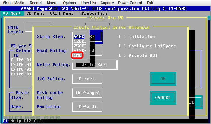 avago initialize drive