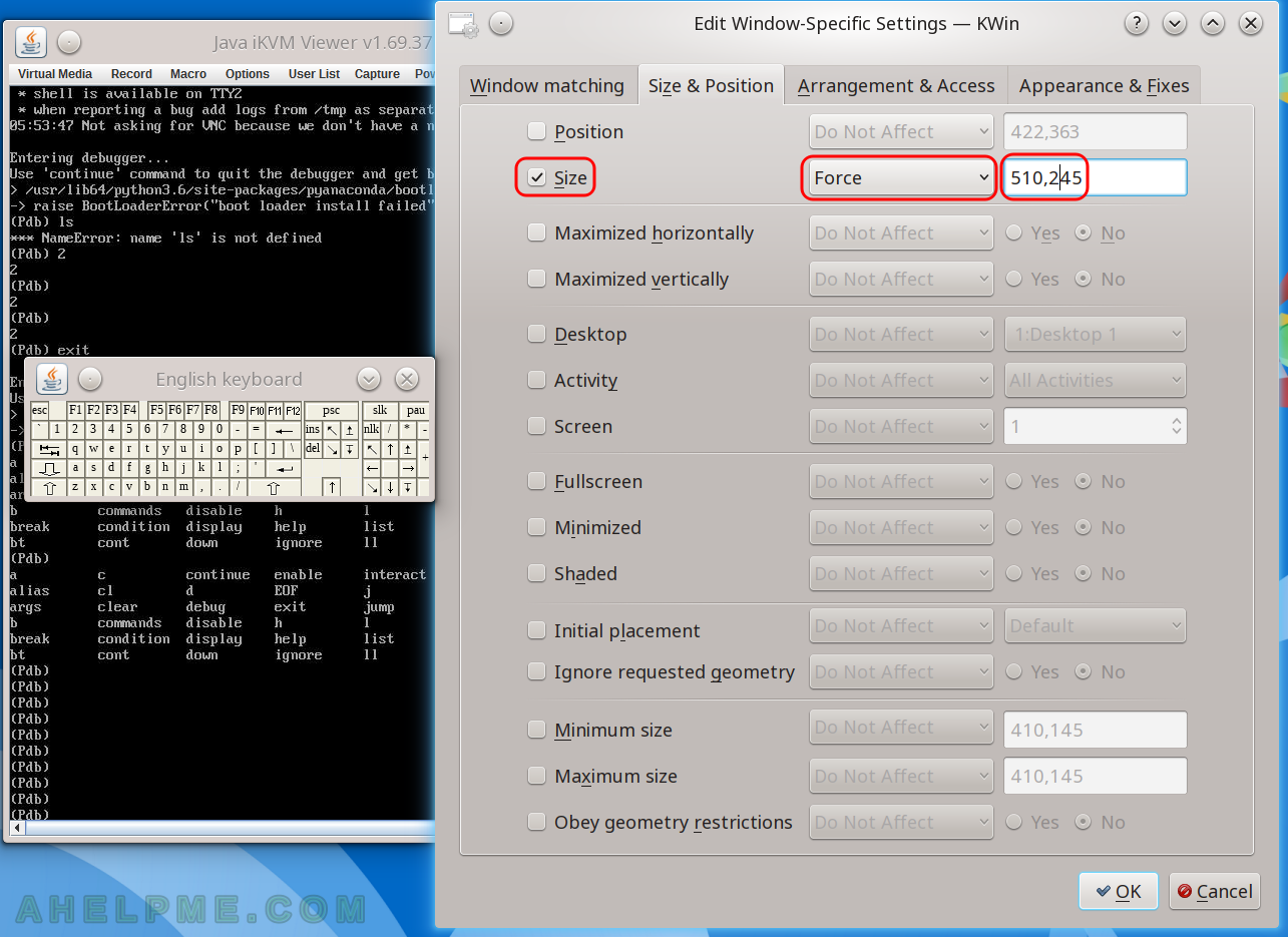 resize a program window with keyboard